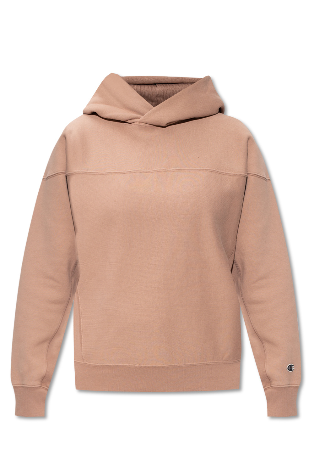 Beige Patched hoodie Champion SchaferandweinerShops KR Topman Sort sweatshirt med rund hals